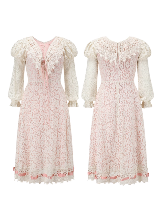 Rose Lace Ribbon Corset Dress