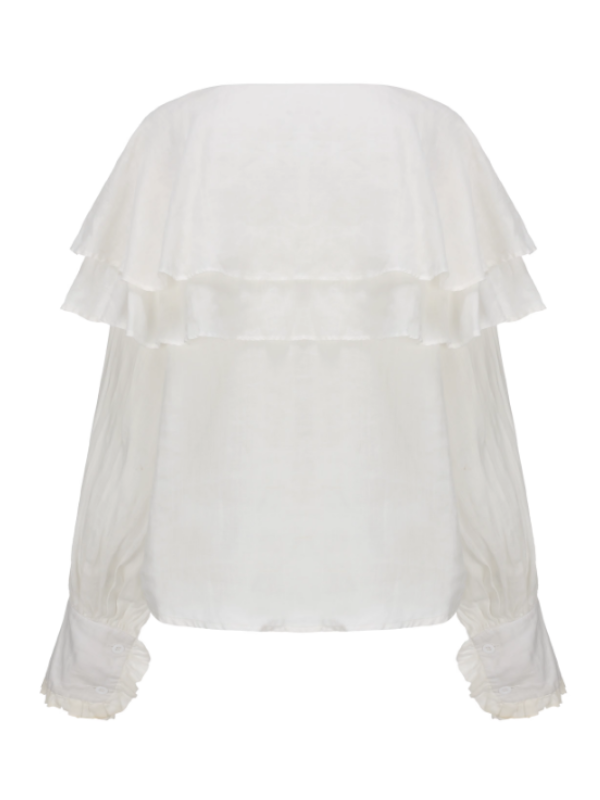 Ruffled Cloud Linen Blouse