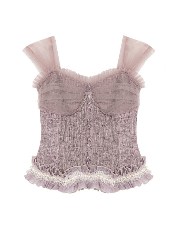 Ethereal Lace Bustier & Layered Tulle Skirt