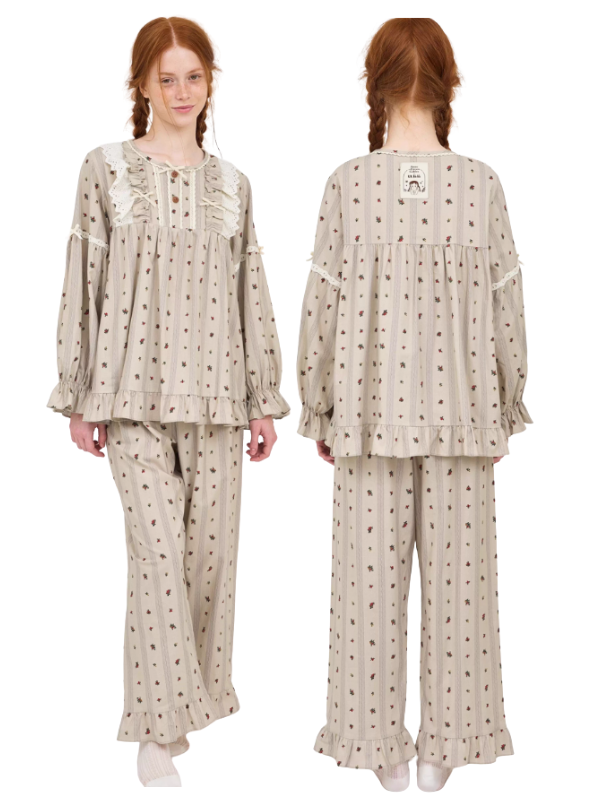 Rosebud Cottage Ruffle Loungewear Set