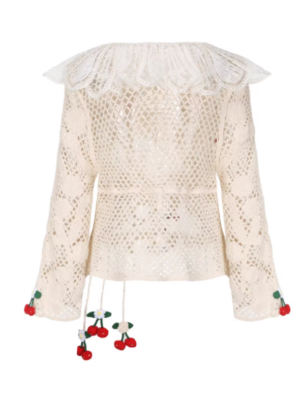 Cherry Crochet Garden Blouse
