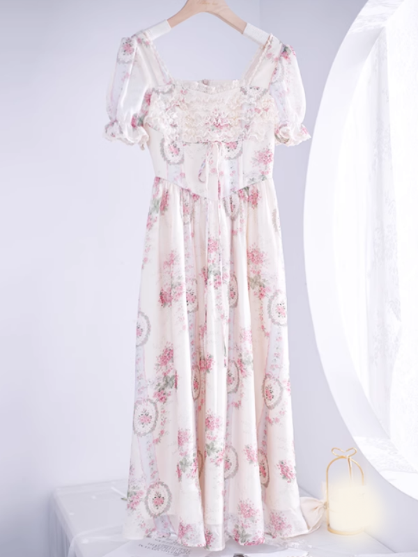 Floral Elegance Frill Dress