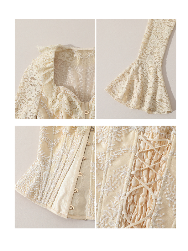 Elegant Vintage Lace-Up Corset Top