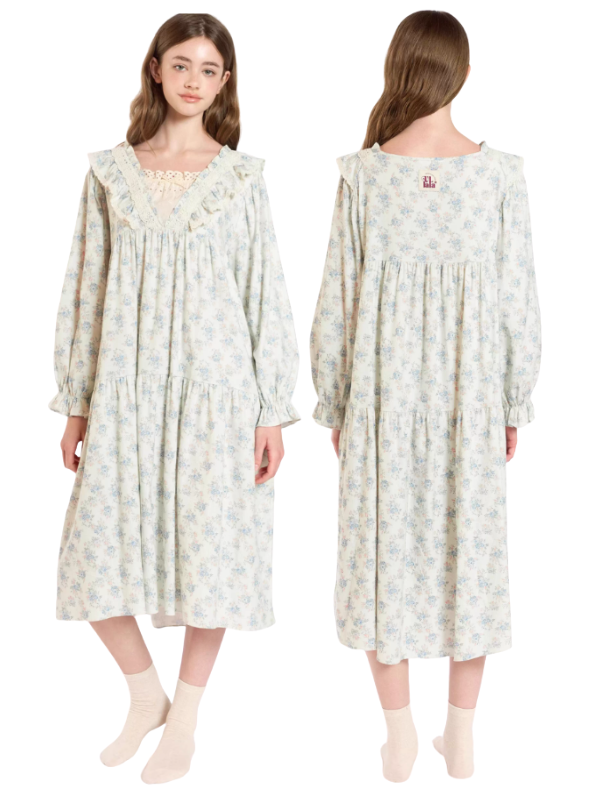 Blue Garden Vintage Lace Nightgown