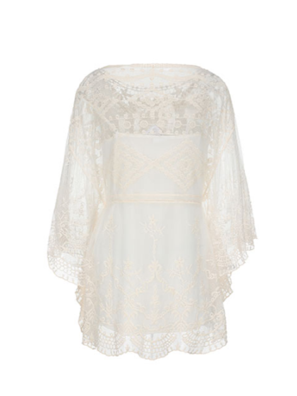 Ivory Blossom Cape Blouse