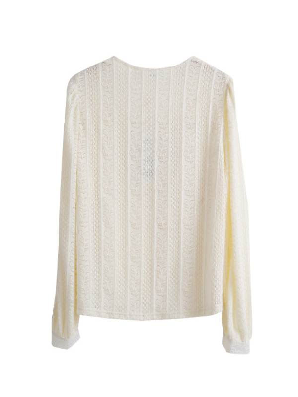 Romantic Pearl Button Knit Blouse