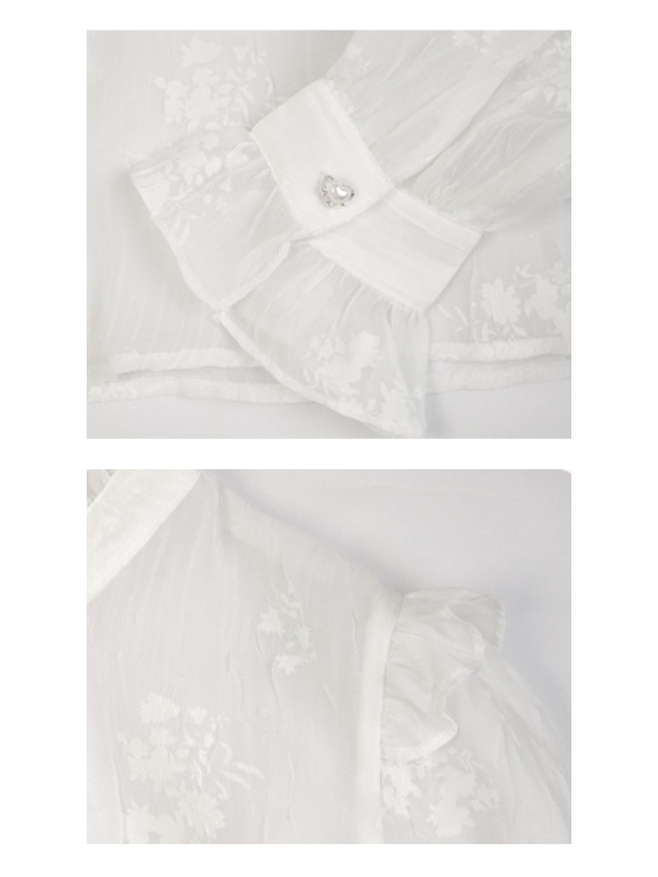 Vintage Pearl Button Lace Blouse