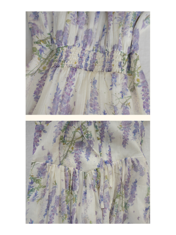 Lavender Whisper Cottagecore Dress