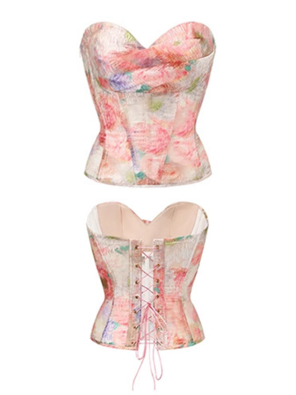 Watercolor Vintage Garden Corset