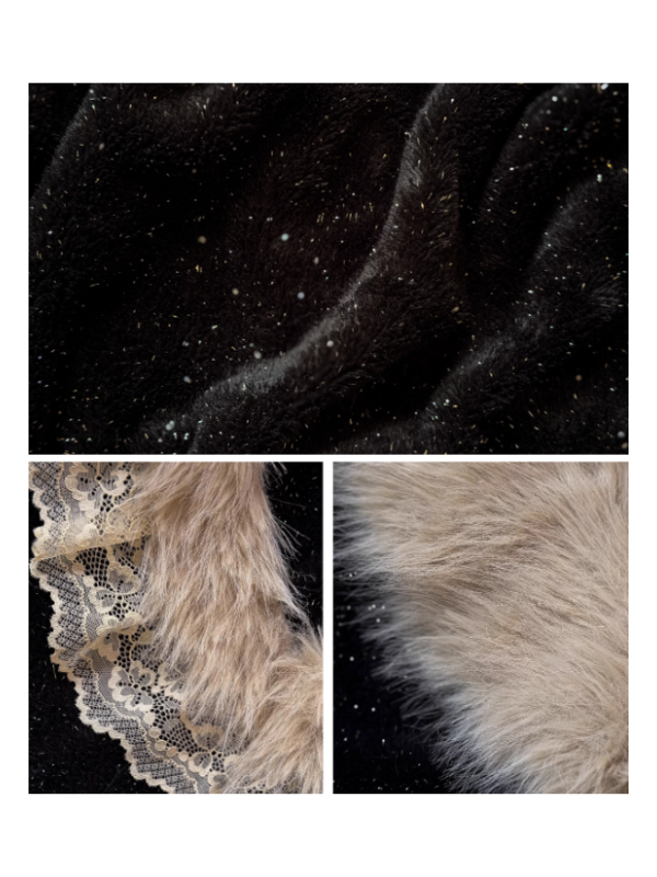 Midnight Fur Collar Winter Robe