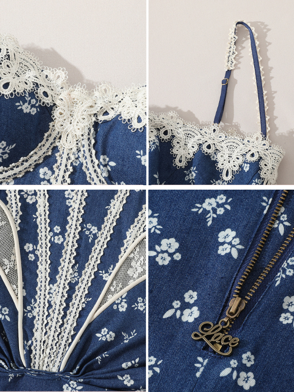 Vintage Denim Corset Dress