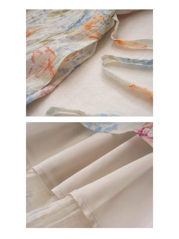 Watercolor Floral Long Sleeve Dress