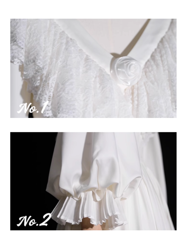White Lace Blossom Fairytale Dress