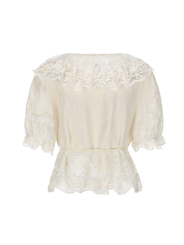 Vintage Floral Embroidery Blouse