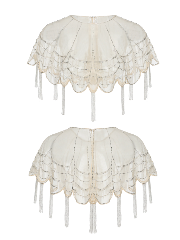 Moonlight Garden Beaded Cold Shoulder Top