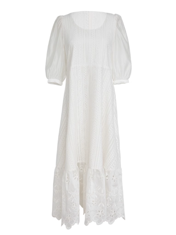 White Flower Lace Summer Dress