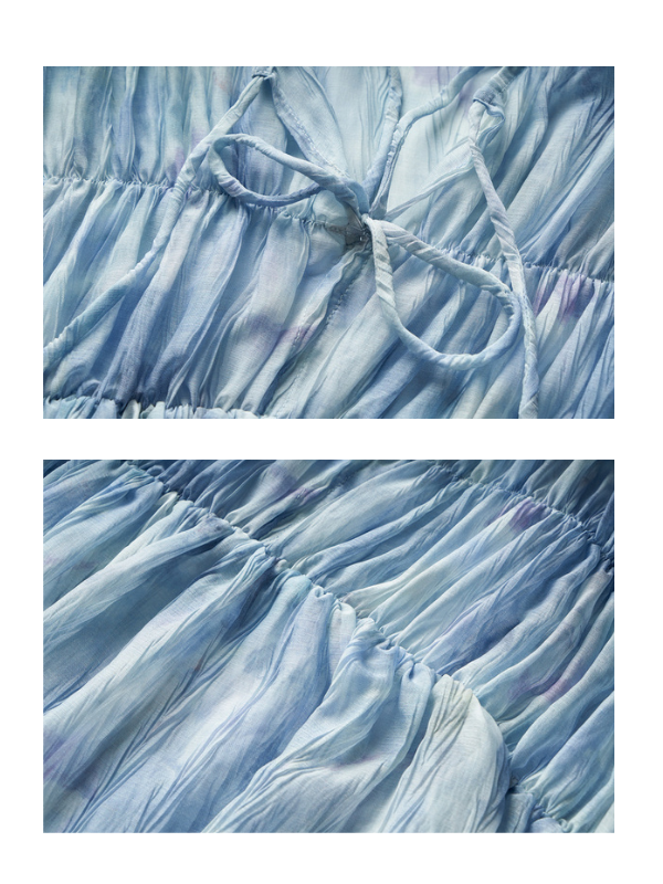 Cloudy Sky Sheer Pleated Blouse