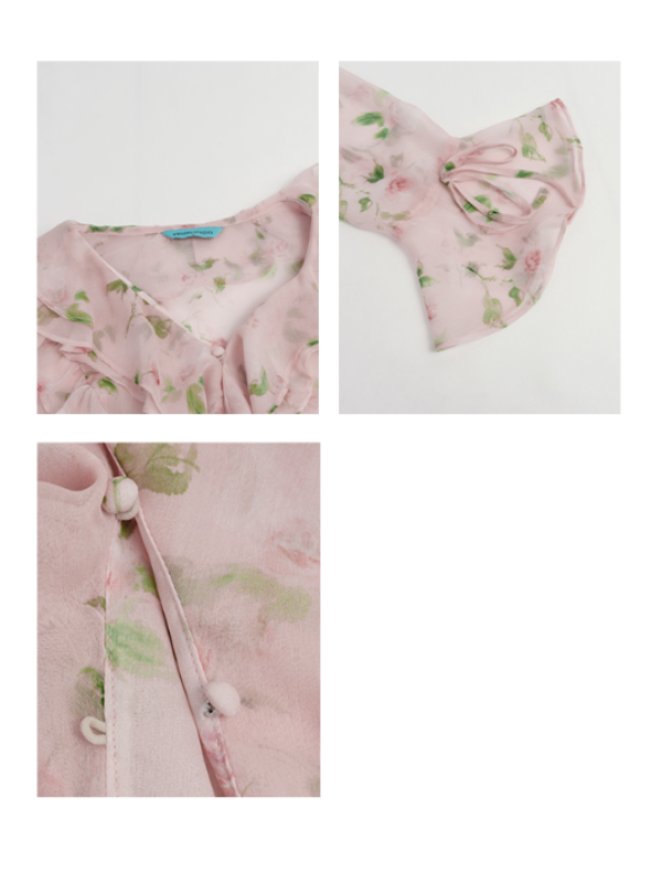 Blush Ruffle Floral Blouse