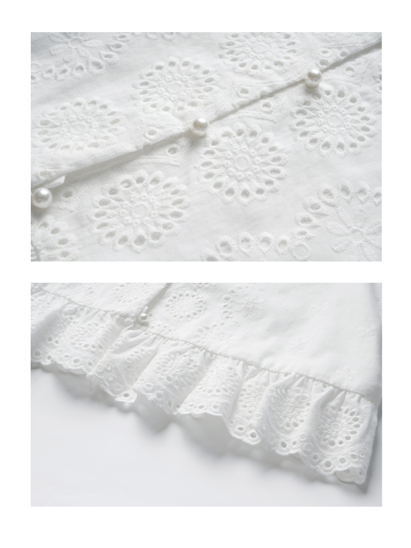 Vintage Embroidered Eyelet Lace Blouse