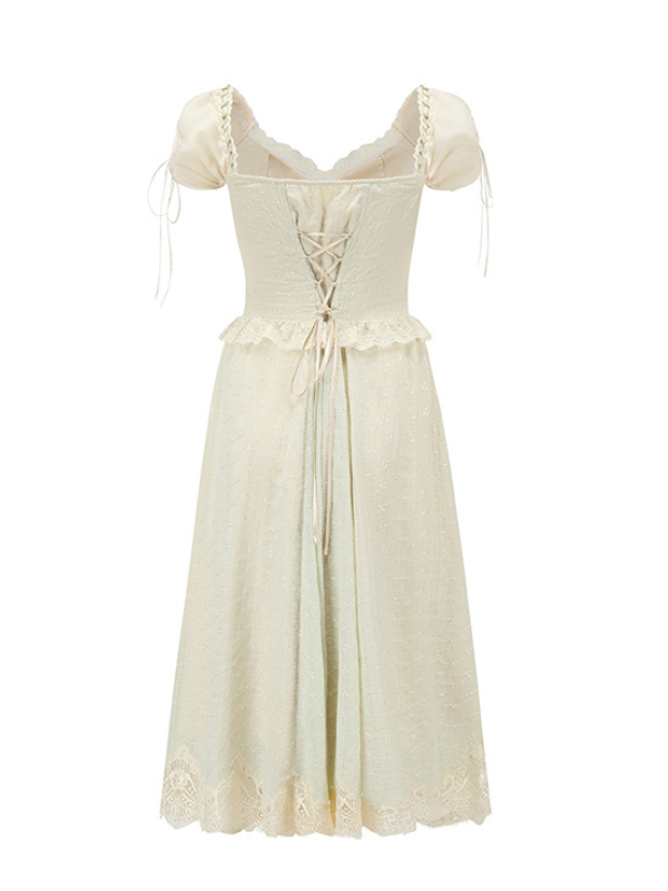 Ethereal Lace Corset Lime Green Dress