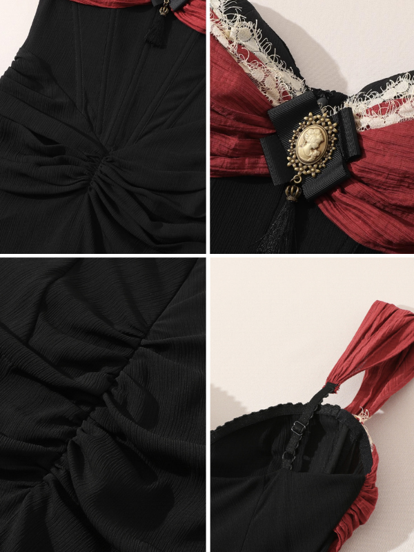 Elegant Vintage Princess Black Party Dress