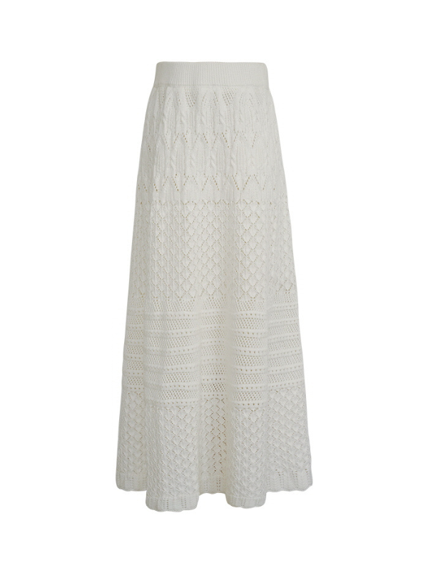 Ethereal Textured Knit Maxi Skirt