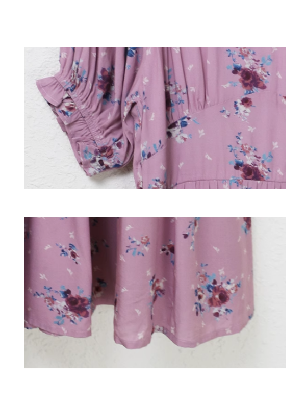 Eloise's Vintage Raspberry Printed Dress