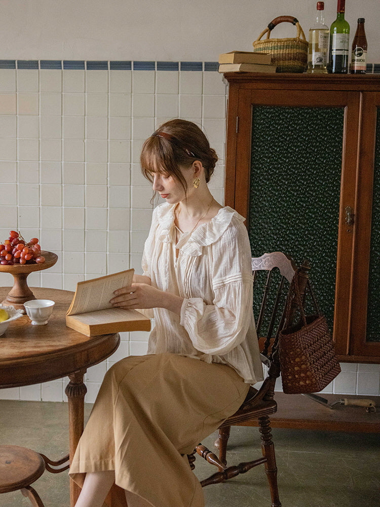 Lily's Cottage Charm Ivory Blouse