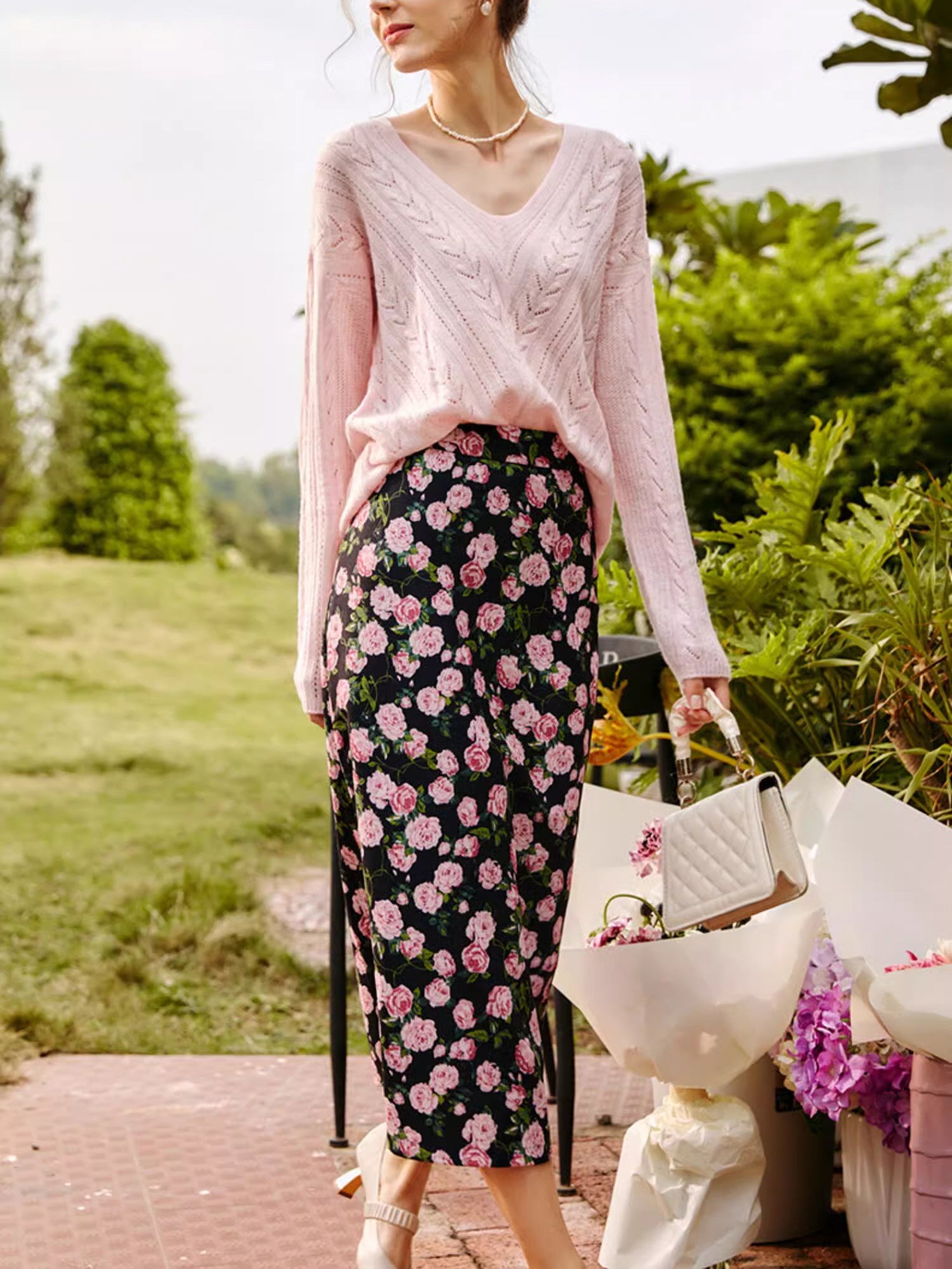 Midnight Rose Garden Skirt