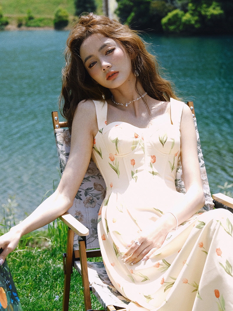 Ethereal Tulip Blossom Corset Dress