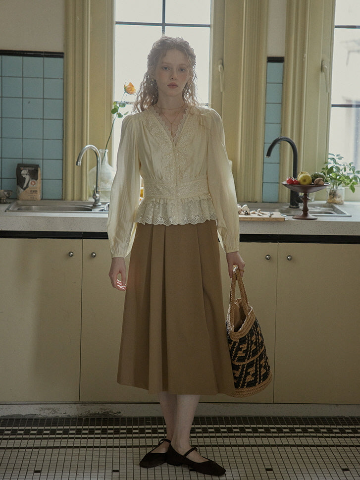 Ethereal Lace Embroidered Vintage Blouse