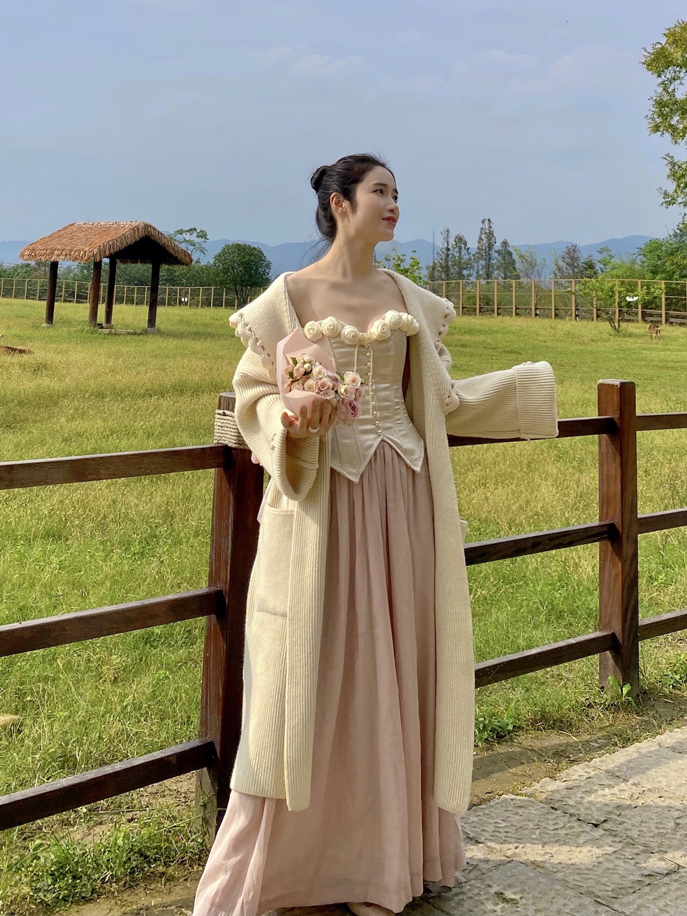 Rose Blossom Herringbone Corset