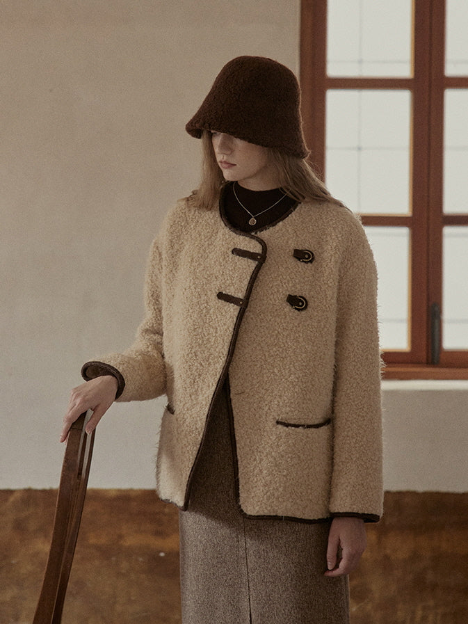 Cozy Bouclé Wool Toggle Jacket