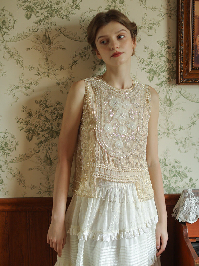 Olivia's Retro Flower Elegance Top