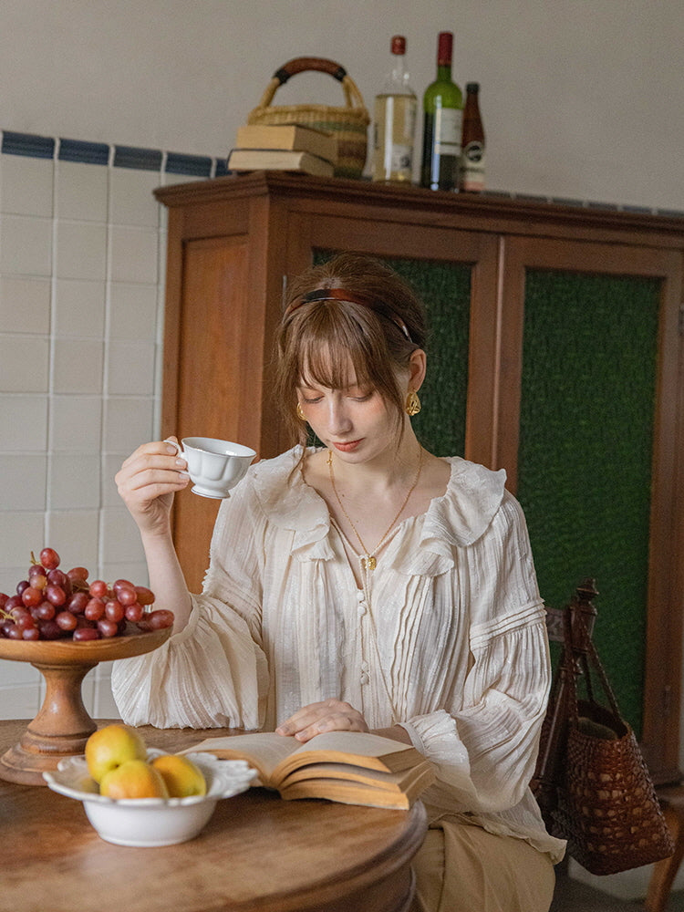 Lily's Cottage Charm Ivory Blouse