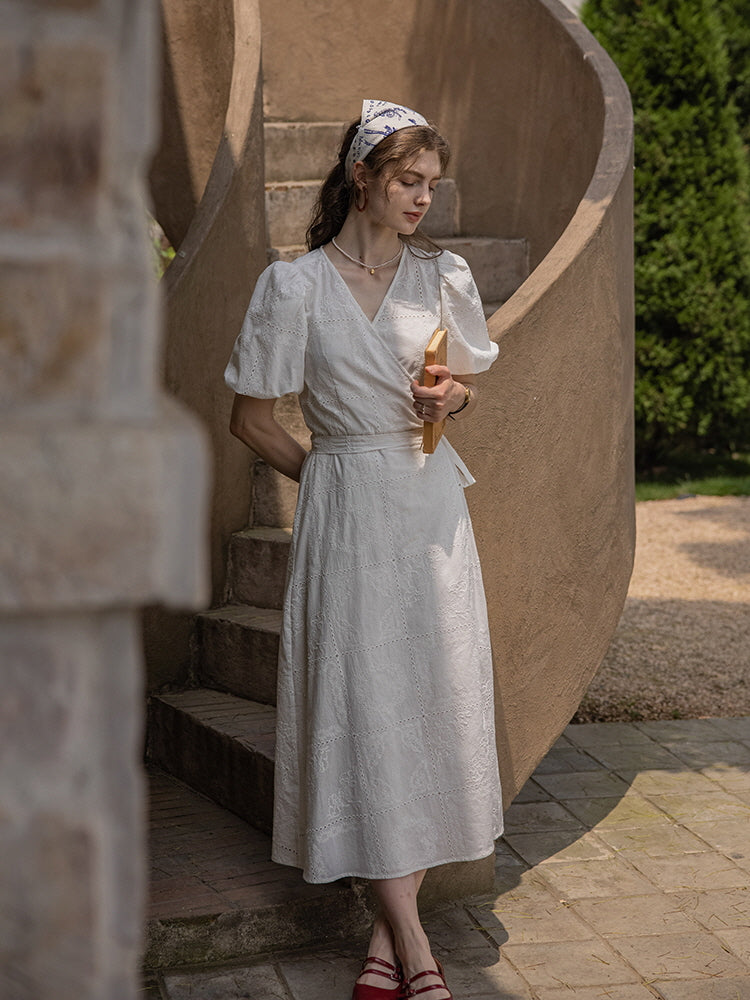 Ava's Ivory Whisper Cottage Summer Dress