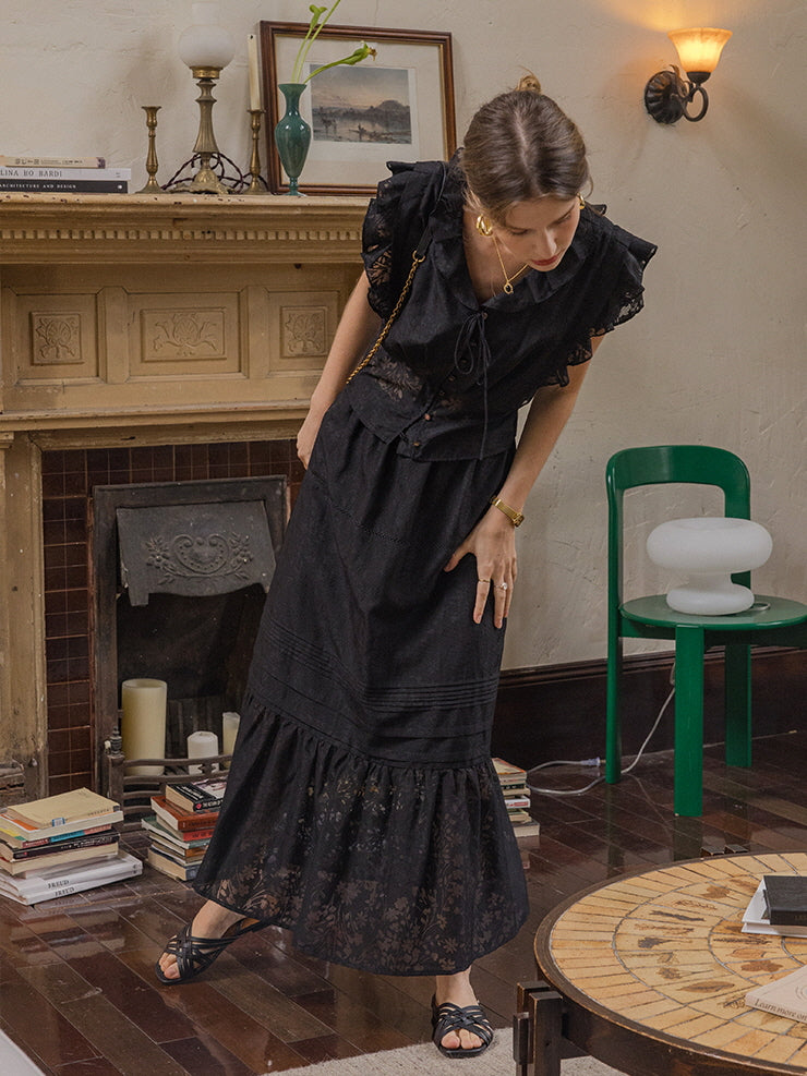 Lila's Midnight Bloom Skirt