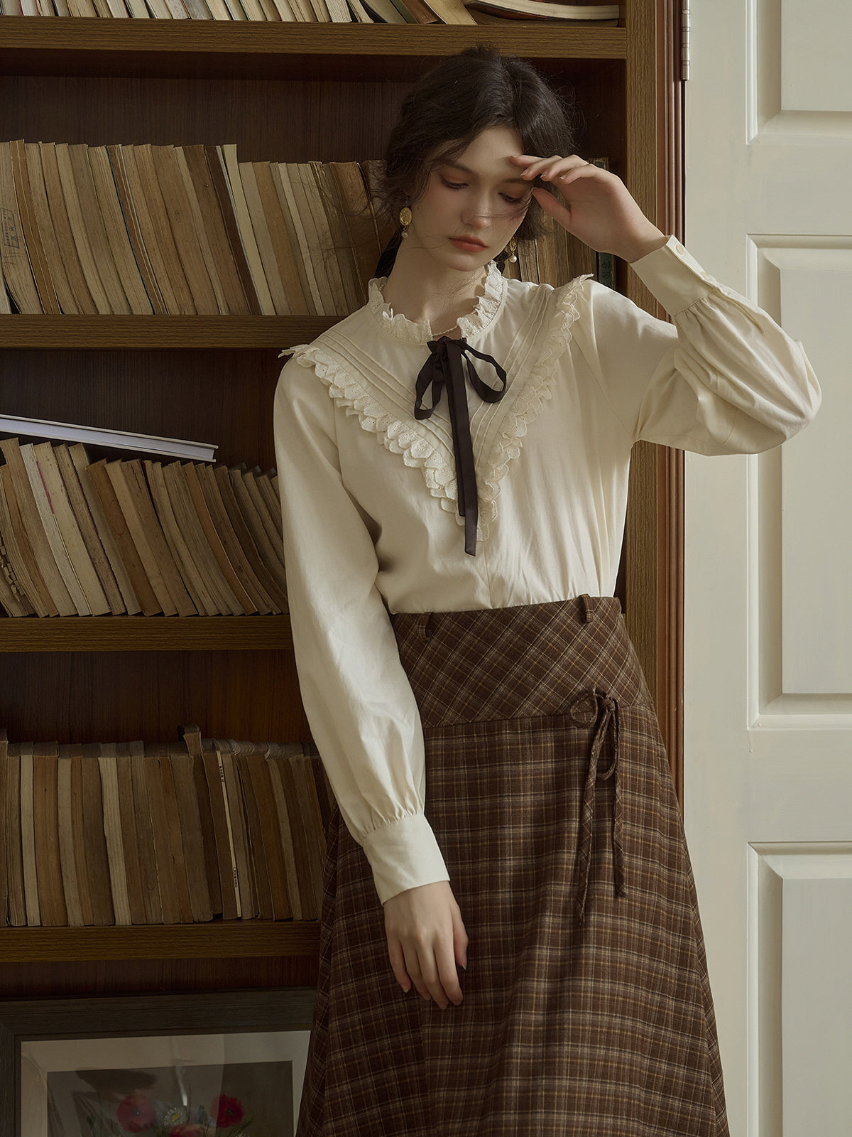 Lace Ribbon Victorian Blouse