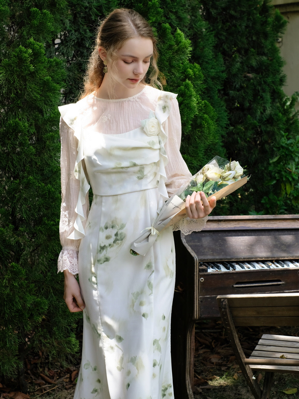 Fairy Whisper White Rose Dress