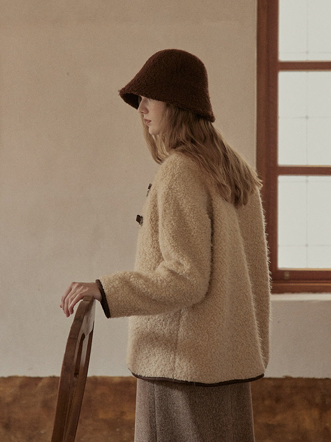 Cozy Bouclé Wool Toggle Jacket