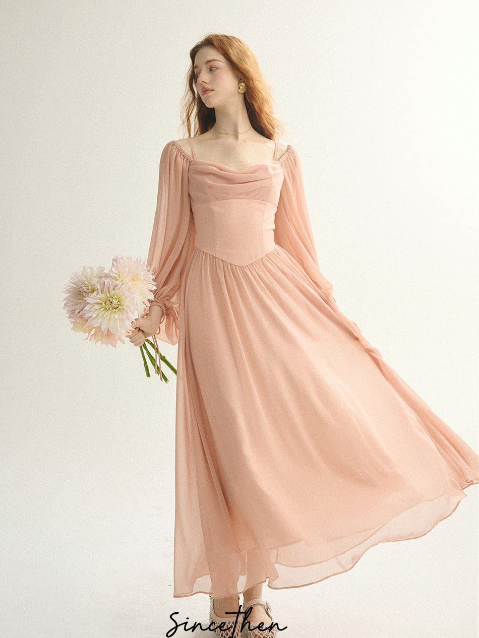 Enchanted Blush Off-Shoulder Gown