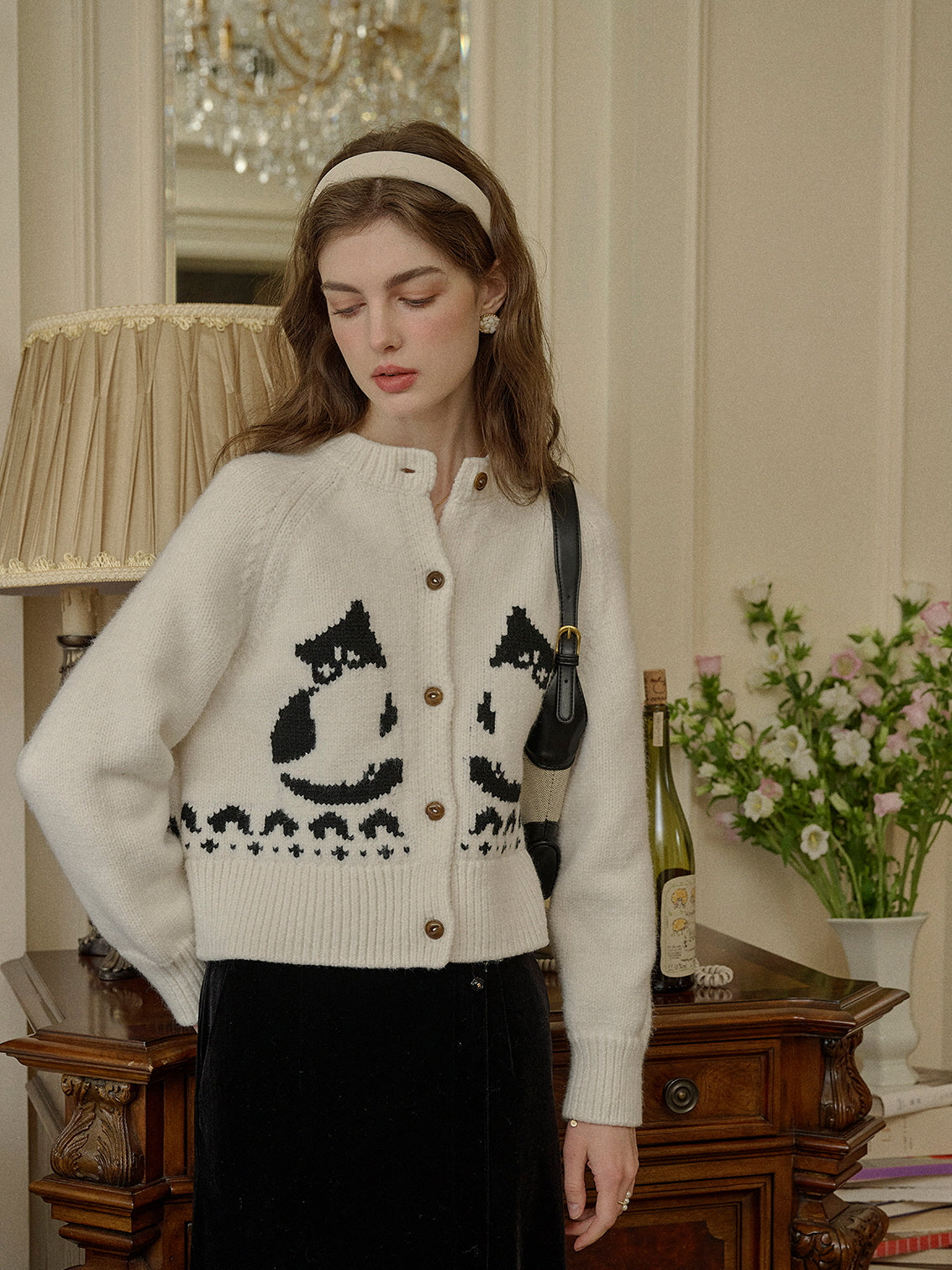 Charming Cat-Inspired Knit Cardigan