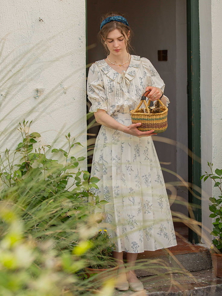 Emma's Sky Blossom Cottage Blouse