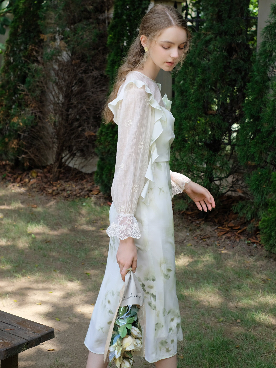 Fairy Whisper White Rose Dress