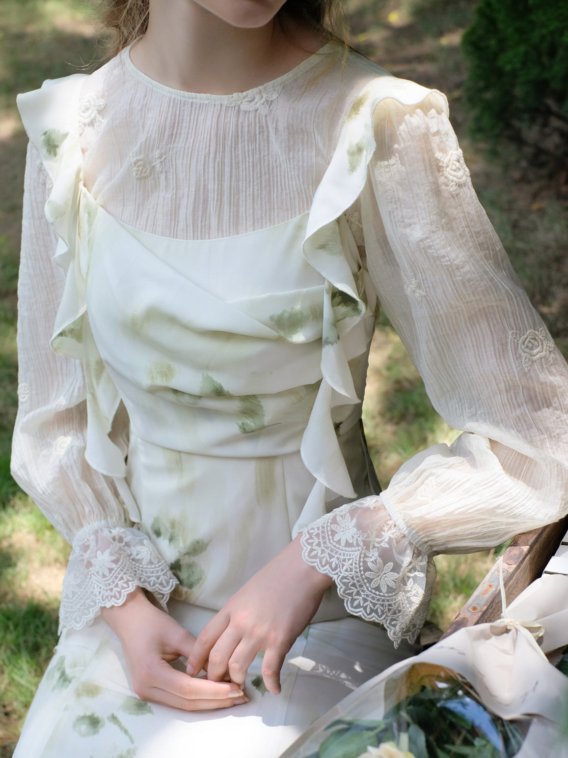 Fairy Whisper White Rose Dress