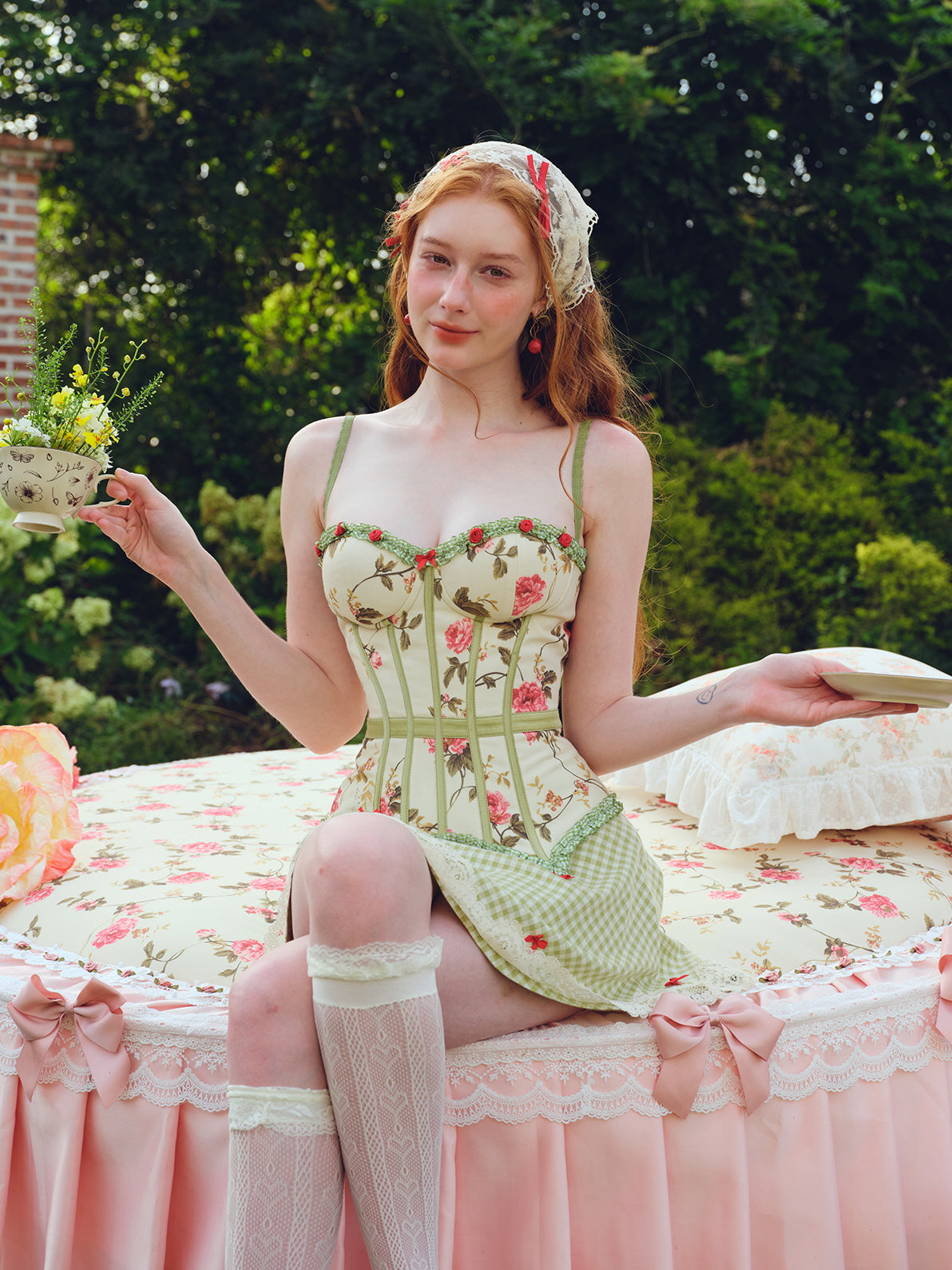 Cottage Bloom Floral Corset Top