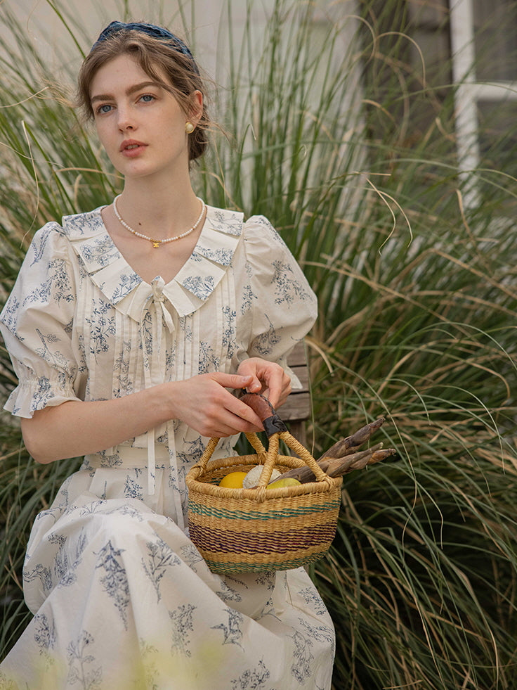 Emma's Sky Blossom Cottage Blouse