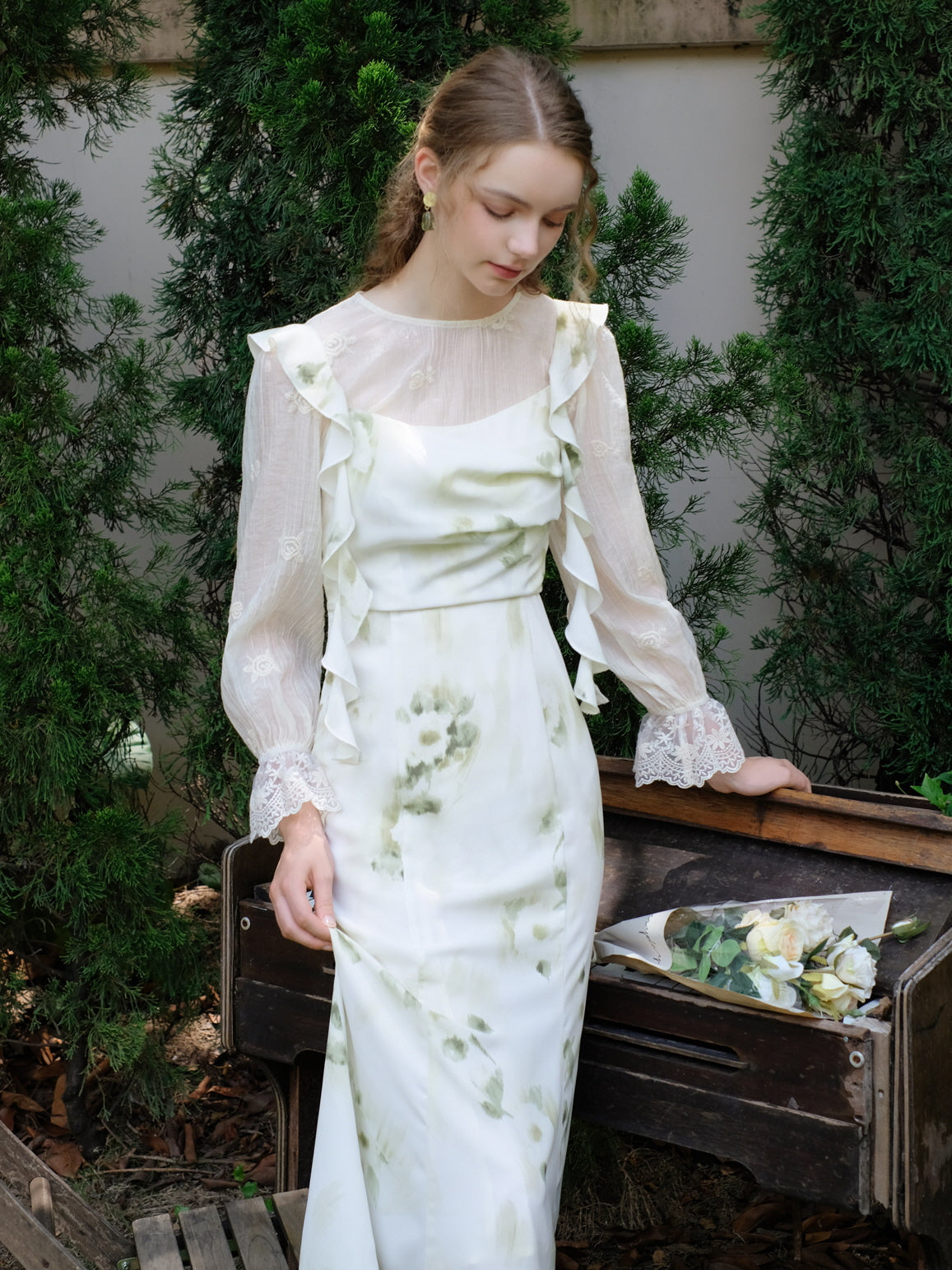 Fairy Whisper White Rose Dress