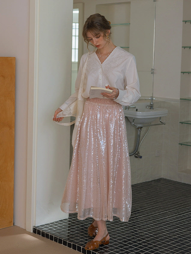 Moonlit Sparkle Sequin Tulle Skirt