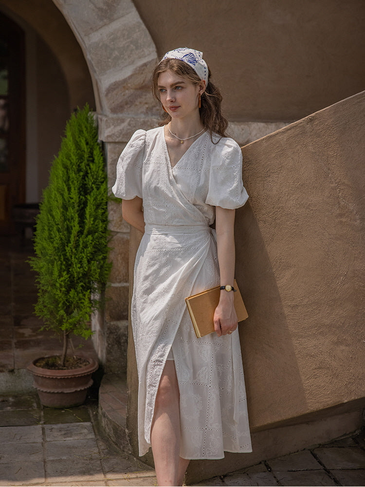 Ava's Ivory Whisper Cottage Summer Dress